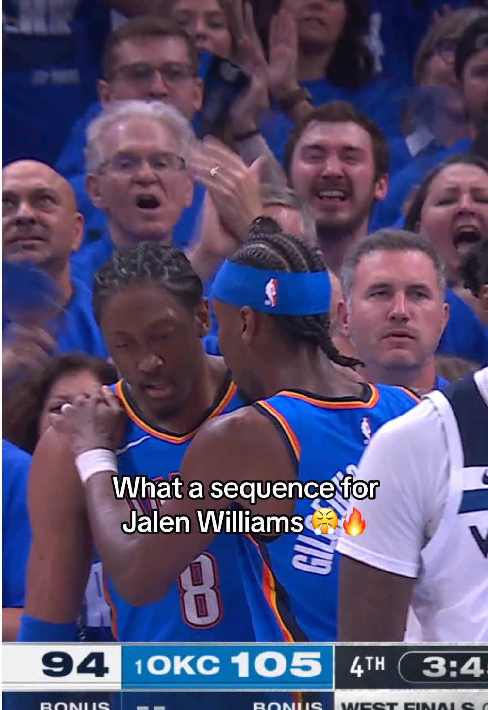 Jalen Williams getting it done on both ends 🔥 #NBA #basketball #nbabasketball #sga #thunder #nbaplayoffs #fyp  