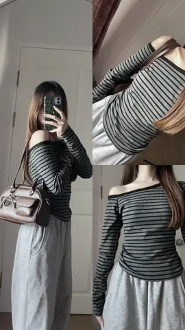 เอาดีๆพส 129.- ผ้าดีขนาดนี้อ่านะ 🖤✨ #OOTD #fyp #สินค้าคุณภาพ #คลาสแฟชั่น #เสื้อผ้าแฟชั่น #เสื้อผ้าผู้หญิง #เสื้อลายทาง #เสื้อปาดไหล่ 