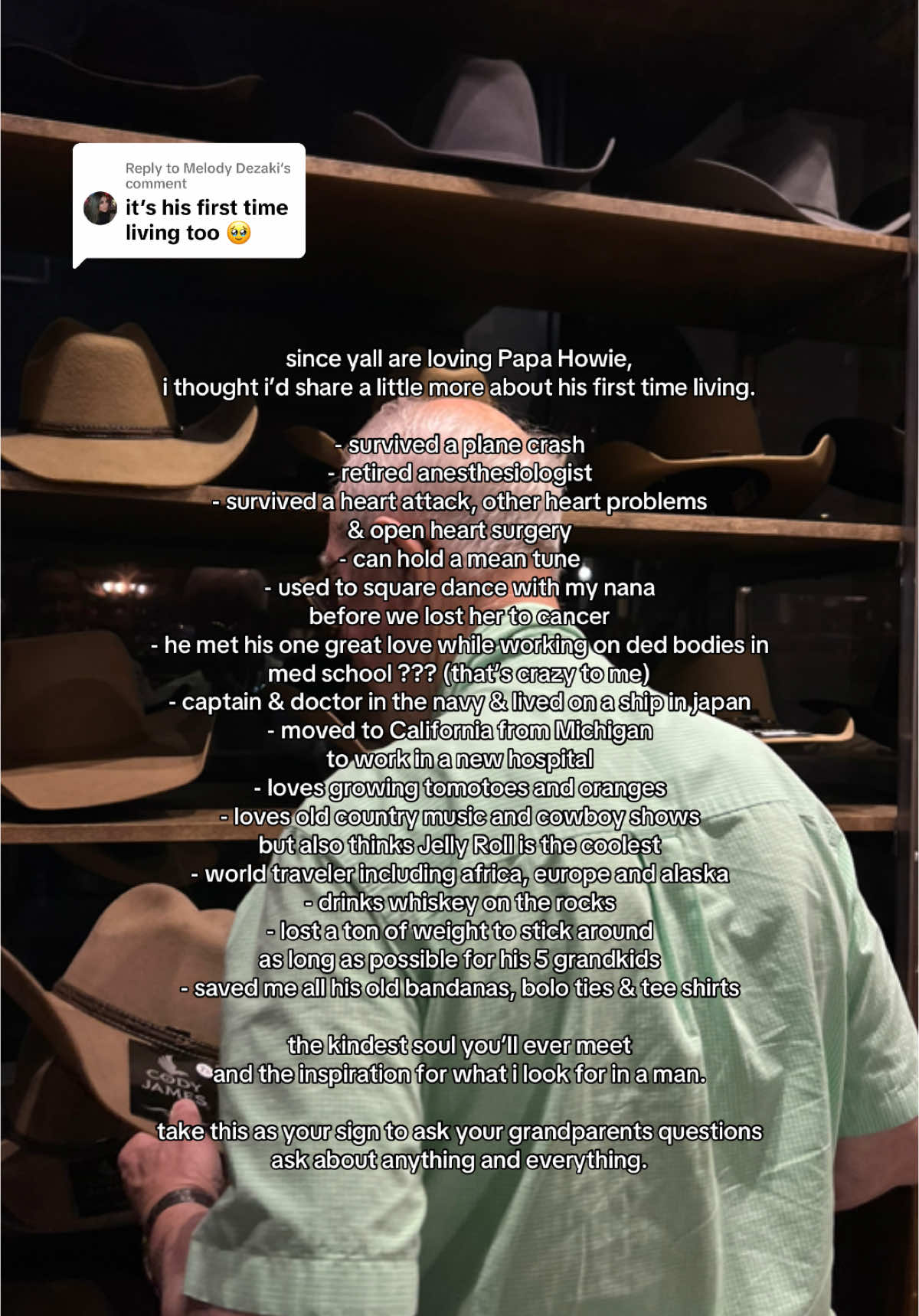 Replying to @Melody Dezaki i’ll always talk about my favorite human. #countrymusic #grandpa #wholesome #countryconcert 