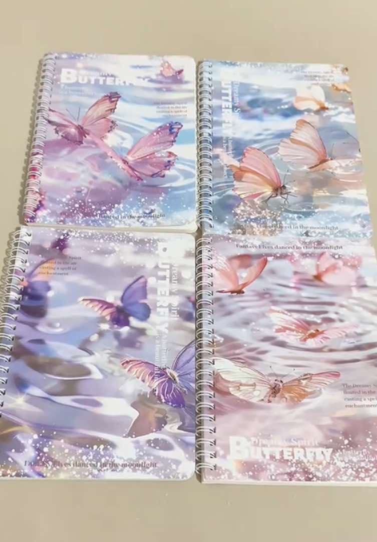 4pcs butterfly notebook 🦋✨ #notebook #notebooks #schoolsupplies #schoolyear2025 #butterflynotebook #notebookdesign #stationery #stationaryaesthetic #school #schoollife #backtoschool #fyp #fyyp #affordableschoolsupplies 