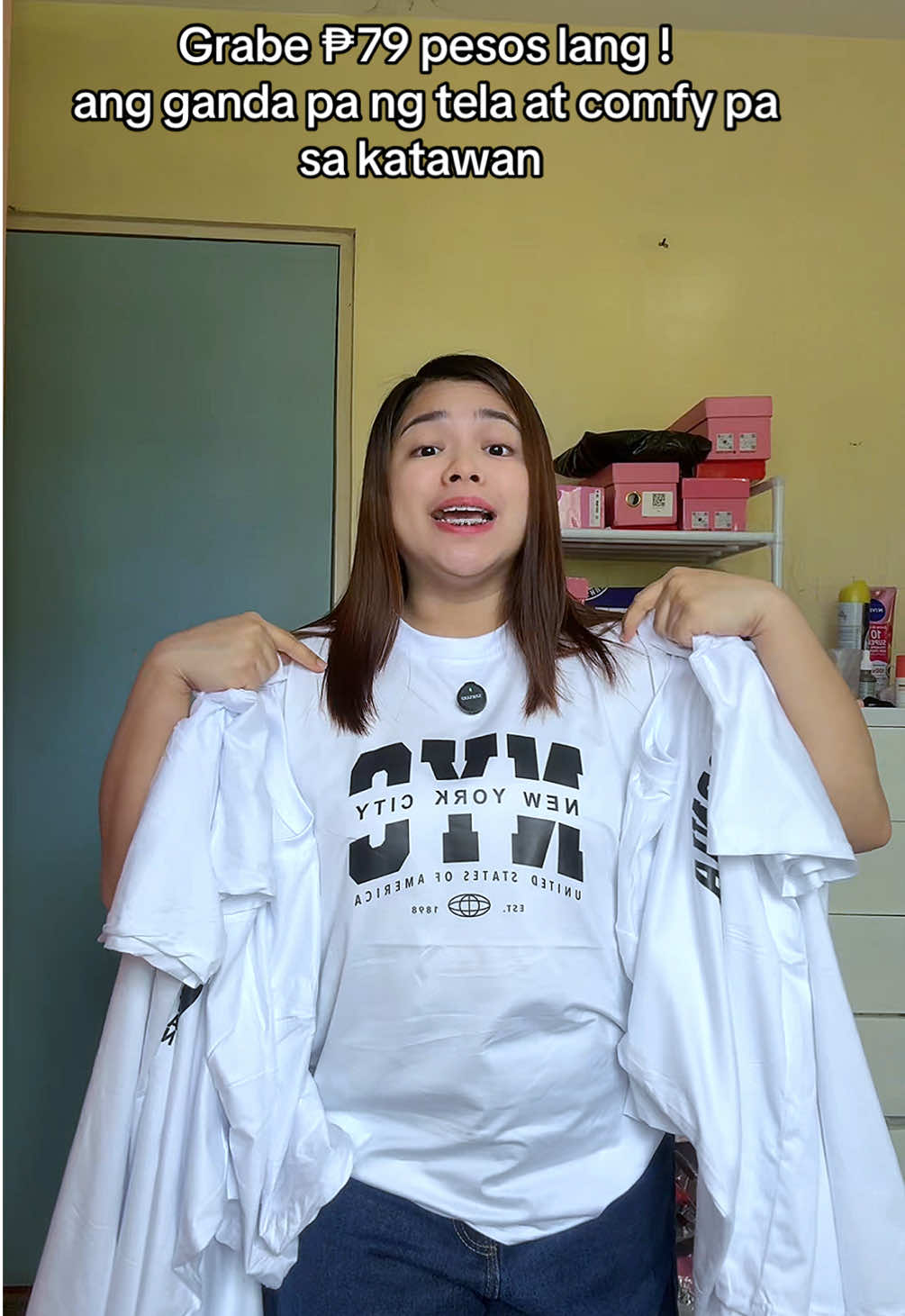 Sobrang mura na ! ₱79 pesos lang. Ang ganda pa ng tela at ang presko sa katawan at pwede pang alis na tshirt #tshirt #cotton 