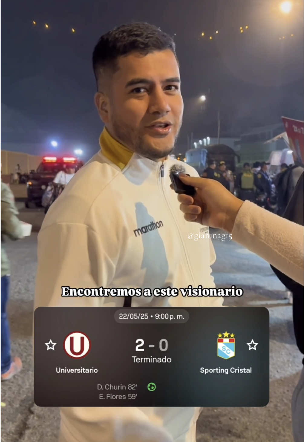 ¿Cuánto hinchas más tuvieron fe en Diego Churín? 🙂‍↕️ Este amigo crema acertó el resultado del Universitario 🆚 Sporting Cristal ✅. #diegochurin #universitario #universitariodedeportes #sportingcristal #estadiomonumental #hinchascremas 