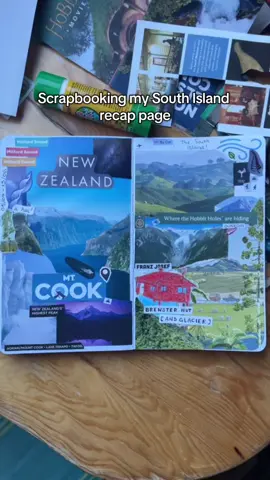 South Island junk scrapbook page !    #journaling #scrapbooking #junkjournal #scrapbookinspiration #nz #traveljournal 