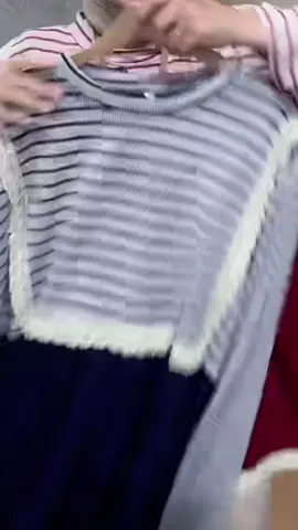 CEYRA BLOUSE KNIT SALUR KOMBINASI RAYON TWILL #fyp #foryou #kemejawanita 