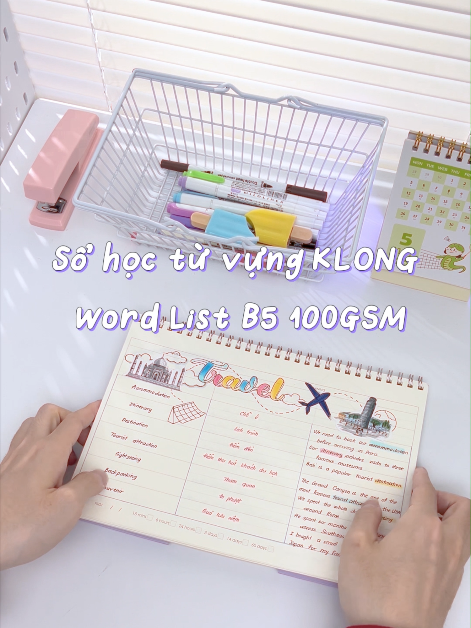 Sổ học từ vựng KLONG Word List B5 100GSM: Thiết kế bìa cánh đôi đóng mở linh hoạt che cột Word - Meaning tiện lợi giúp tiết kiệm thời gian khi ôn tập từ mới. #klong #wordlist #hoctuvung #vocabularyimprove #study #fyp