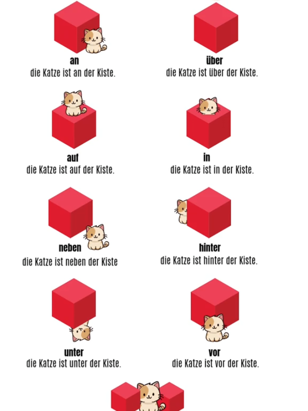 Die Lokale Präpositionen auf Deutsch #präposition  #deutschlernen #deutschesprache #learngerman #explore 