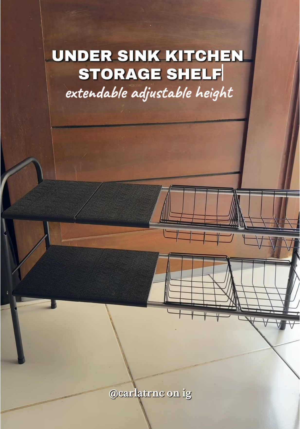 Part 6 🏡 | unboxing under sink kitchen storage rack ✨ #fyp #kitchenrack #kitchenstorage #extendablerack 