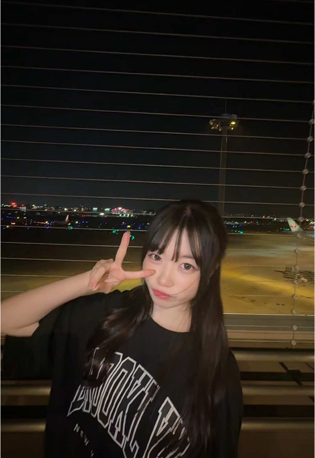 夜の空港好き✈️❤️ #09 #福岡 #jk #fjk #高校生 #おすすめにのりたい #高一ミスコン2025 #空港 