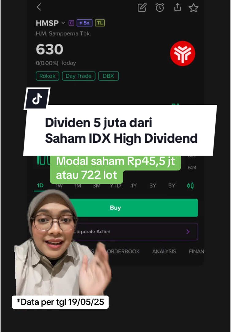 Dividen 5 juta dari saham IDX High Dividend📈🙌🏻 #investasisaham #sahamdividen #stockbit 