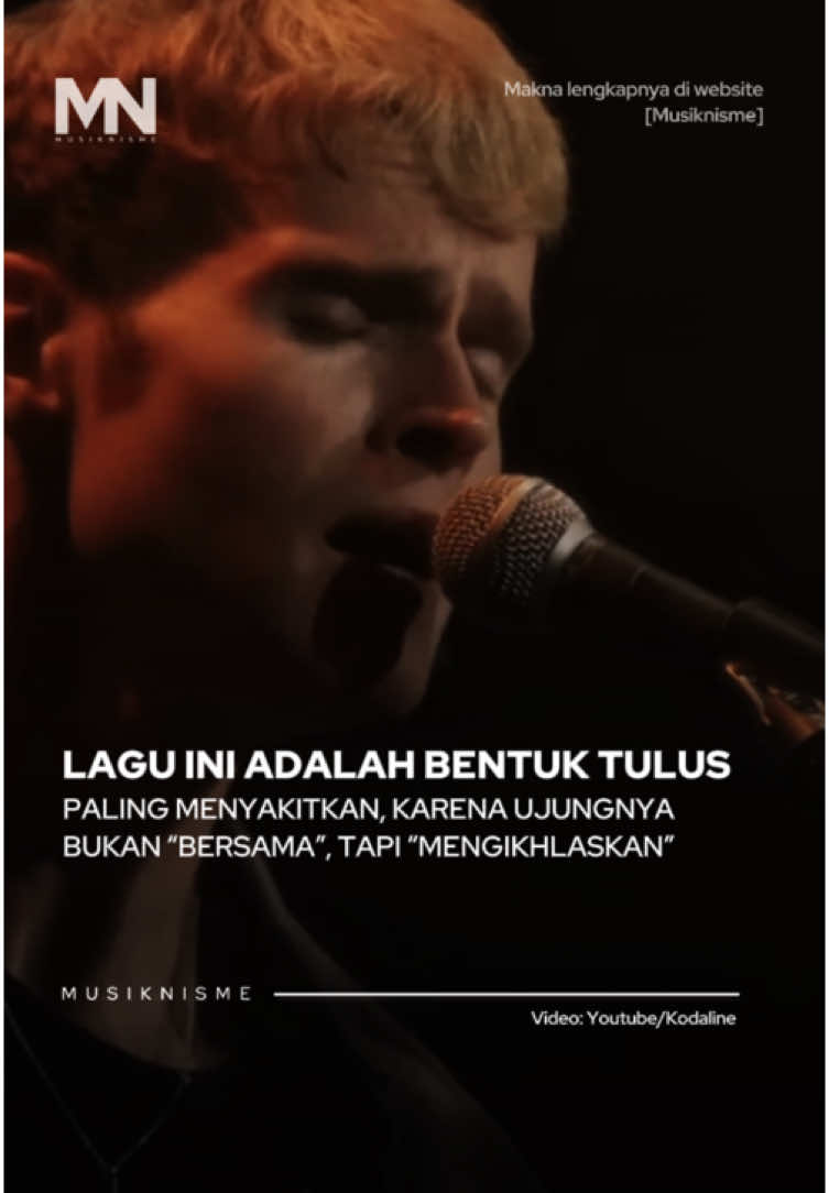 Lagu ini adalah pengakuan perasaan yang paling tulus tentang mencintai seseorang yang telah pergi, dan tetap menginginkannya untuk kembali, meski tahu itu mungkin tak akan terjadi. Dibalut aransemen yang pelan dan vokal yang penuh emosi, lagu ini menyentuh banyak hati karena All I Want bukan tentang kebencian atau kemarahan setelah patah hati. Tapi tentang kerinduan yang ikhlas, kehilangan yang disesali, dan cinta yang tetap tinggal walau tak lagi bersama. Di saat banyak lagu galau dipenuhi dendam atau amarah, All I Want berdiri sebagai lagu yang lembut… dan jujur. Tentang mencintai… walau hanya dari jauh. Kalo menurut kalian, lagu ini lebih terasa tentang kehilangan… atau harapan? #musiknisme #alliwant #kodaline