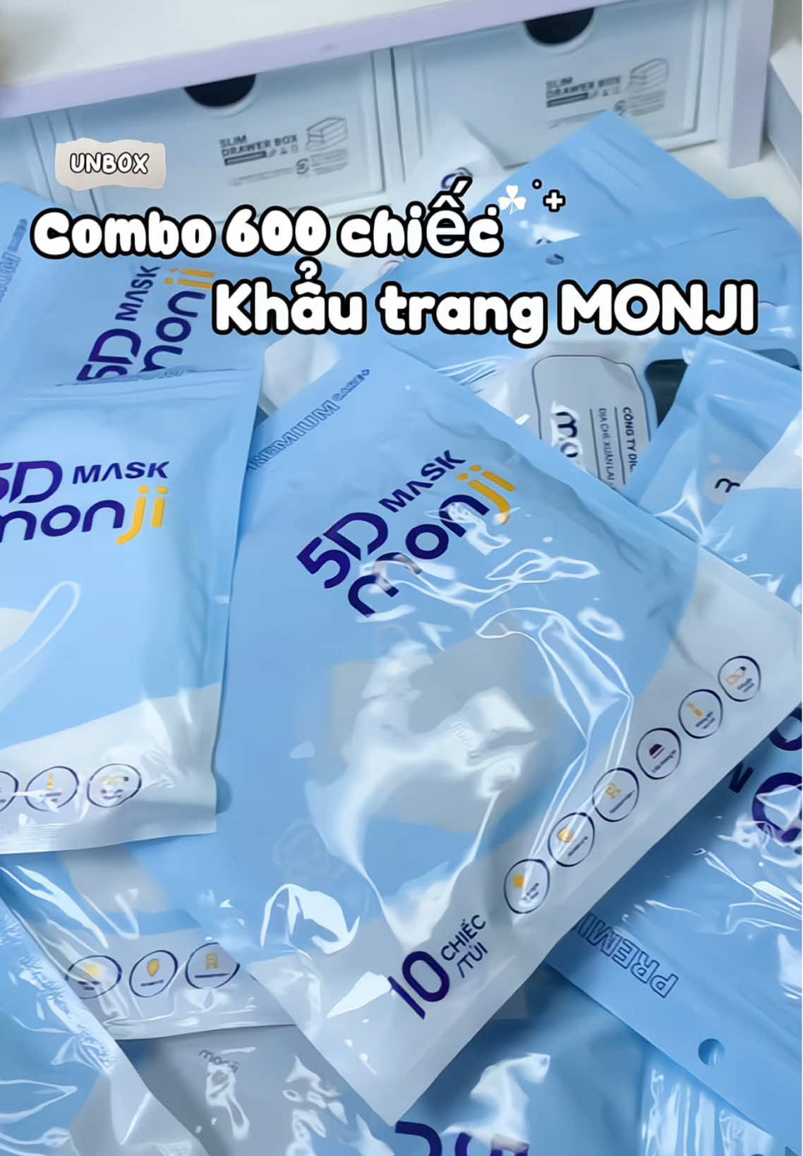Khẩu trang 5d nhà MONJI đang trợ zá combo 600c☺️🌷💐#chipbongcuti1 #trending #khautrang5d #monji#khautrangmonji#