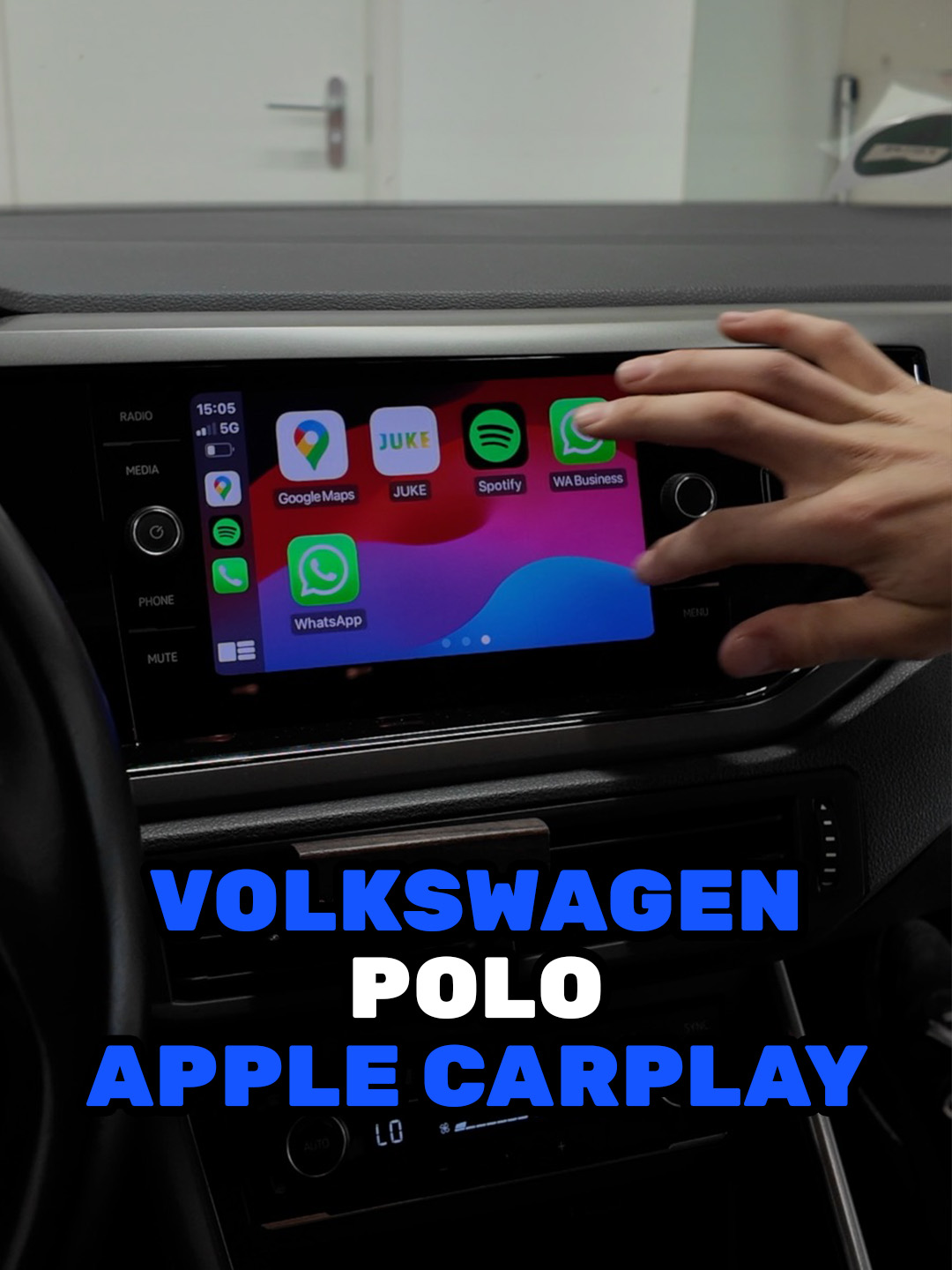 #applecarplay in een Volkswagen Polo. #carplay #androidauto #caroptions #carplaybox