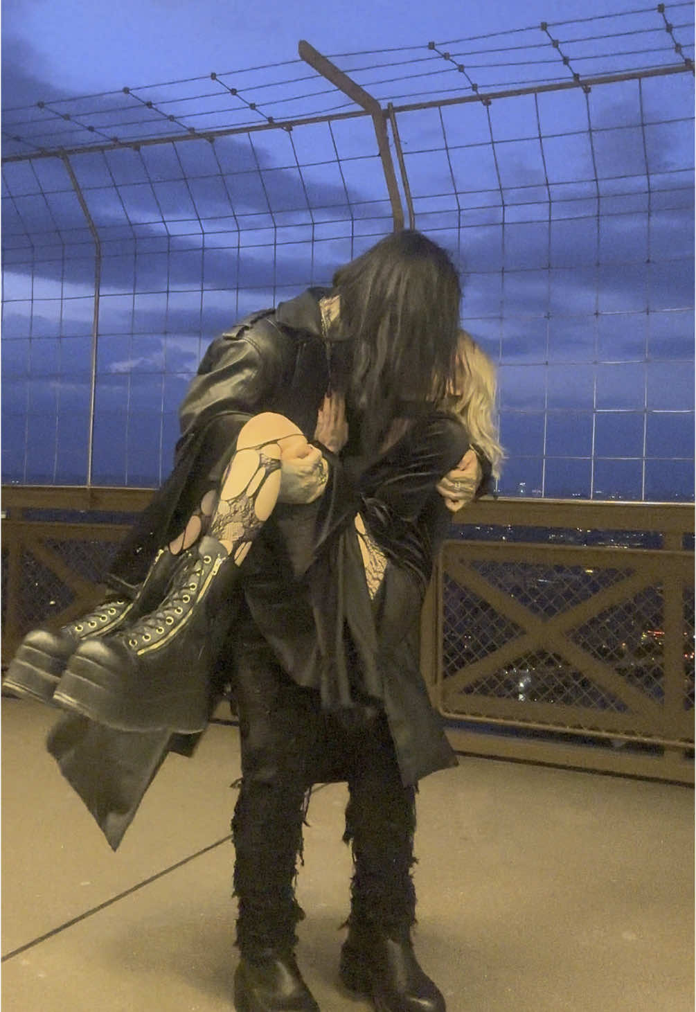 our chance meeting at the eiffel tower 🖤 It's my birthday today, by the way 🥳  dress from @STIT ⭒ ༺♰༻ ⭒  #goth #alttiktok #gothoutfit #vampire #gothic #gothcouple 