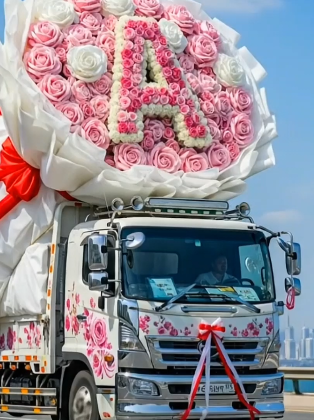 A Giant Floral 'A' on Wheels 😱 The Most Beautiful Truck You've Ever Seen. #saad_official_channel #Love #video #whatsappstatus #a_love 