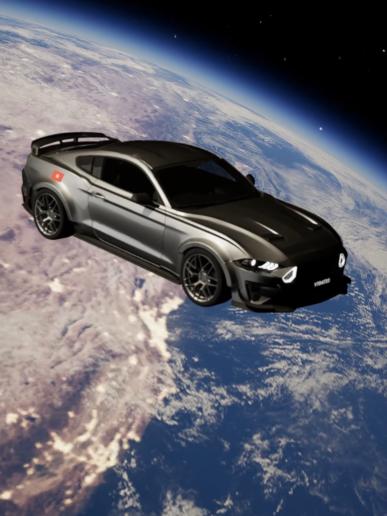 Ford Mustang RTR in space 🚀 #3D #carinspace #caredit #UE5 #blender #fordmustang #spaceedit 