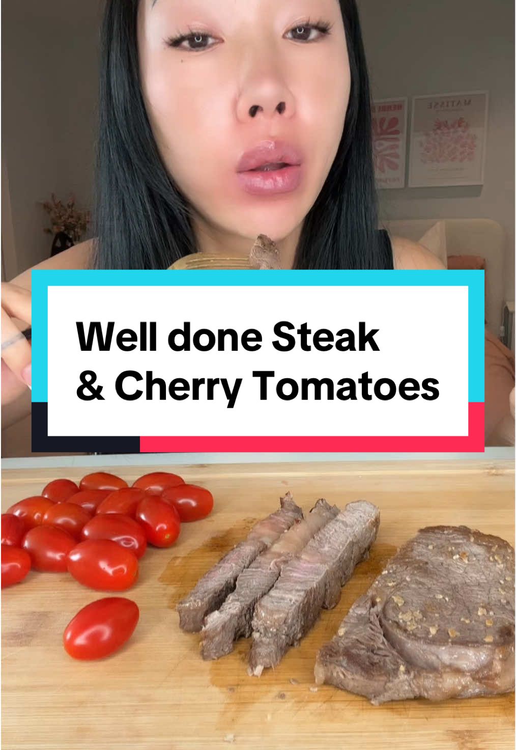 Tomatoes are triggering my trypophobia for some reason trying to not look at that side in this Mukbang 🤢 #eatwithgg #ggflavour #steak #lunch #mukbang 