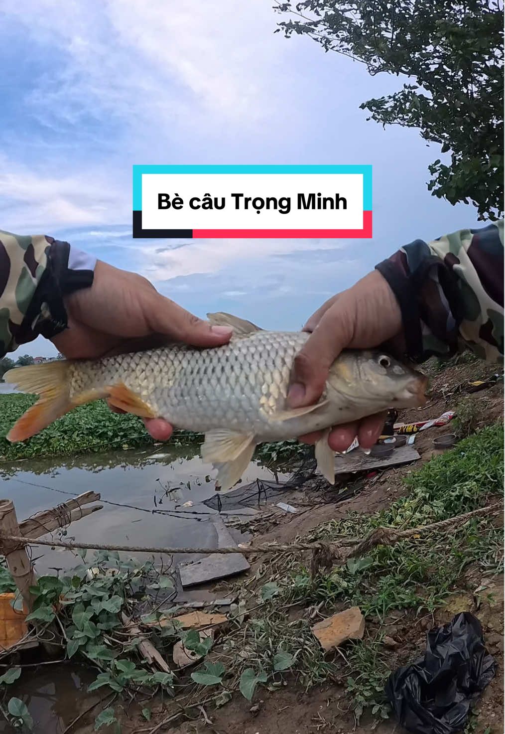 Câu cá sông tự nhiên, bè câu Trọng Minh 50k ^^ #cauca #fishing #xh 