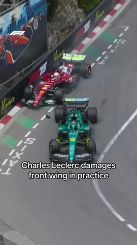 not the home weekend start on track he’d be hoping for 😅 #f1 #formula1 #monacogp #charlesleclerc 