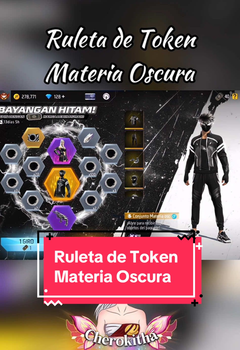 Ruleta de Token Materia Oscura 🙊🥰 @Cherokitha #cherokitha #freefire #foryoupage #yosoycreador #eventosdefreefire #latam 
