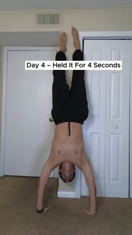 Day 4 of my handstand pushup journey. 4 seconds felt like a lifetime, but this is how we grow. Every rep counts.#handstand #day4 #wallhandstand #calisthenics #fitnessmotivation #fitnes #fitneschallange #tiktok #bodyweightworkout 