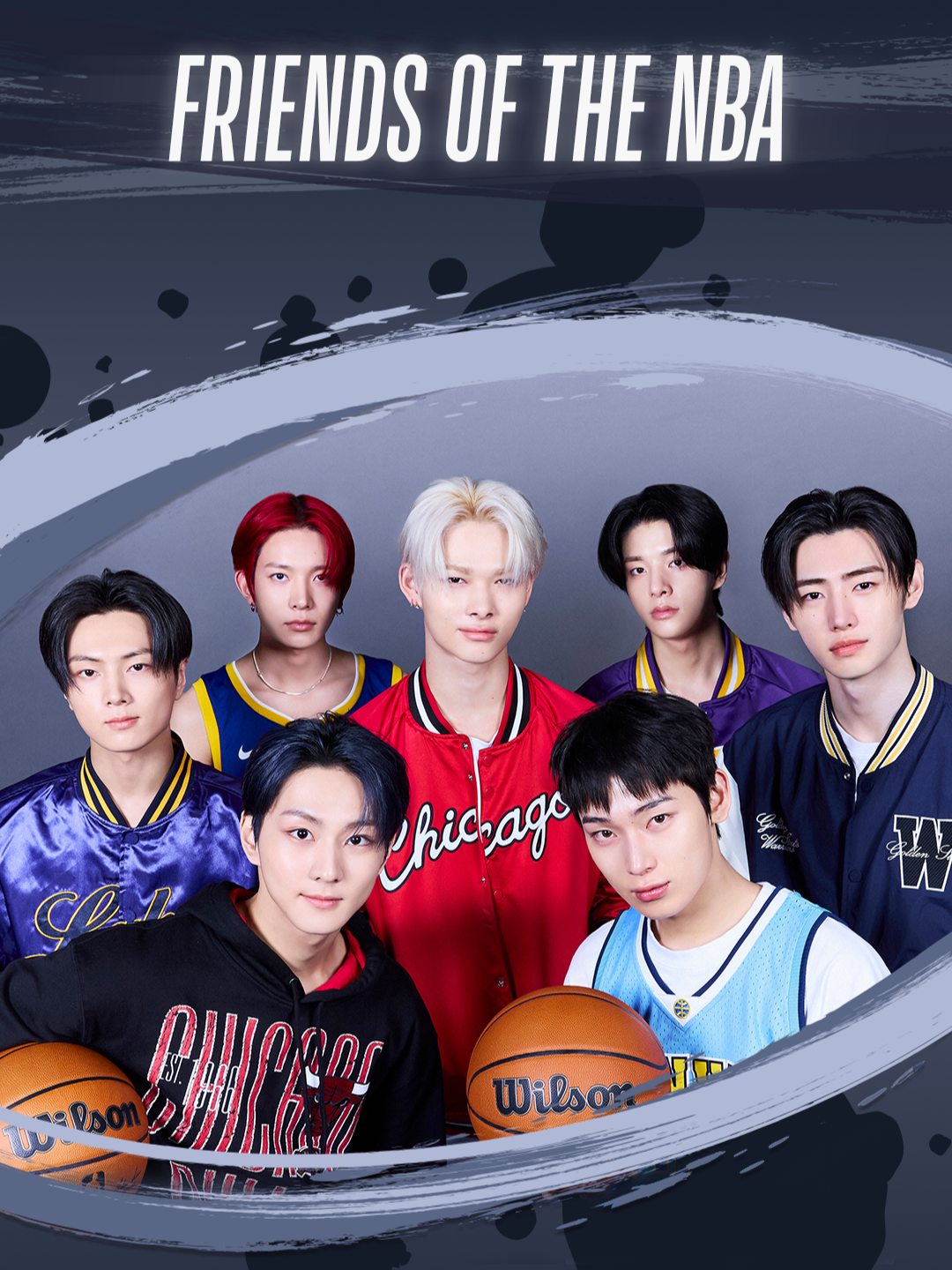 ENHYPEN is ready to take their love for basketball to the next level.. as #FRIENDSOFNBA #ENHYPENxNBA #ENHYPEN Wardrobe and props provided by Mitchell & Ness, NBA Style Korea and Wilson
