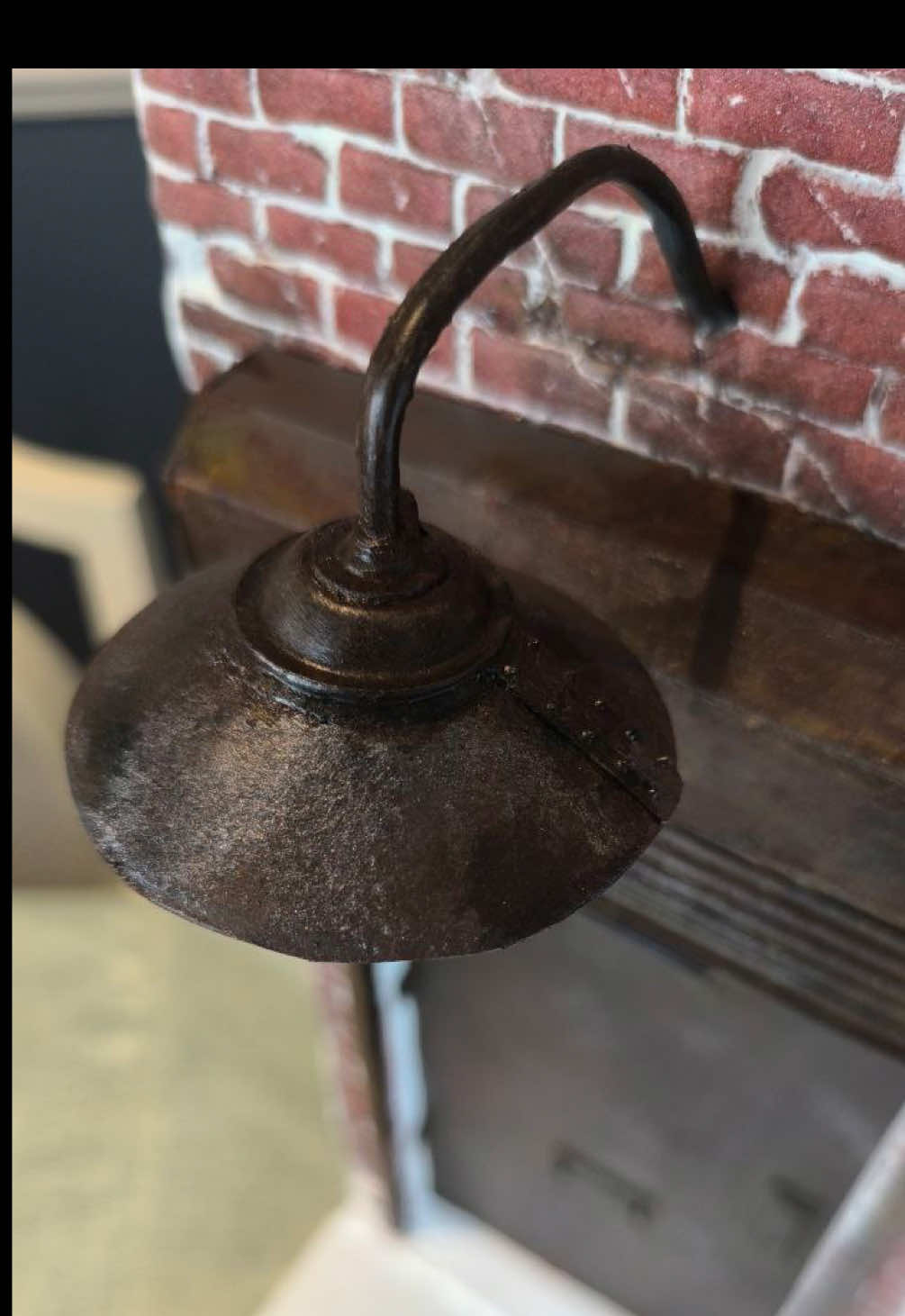 Miniature Outdoor Wall Light DIY | Industrial Style Lamp from Cardboard Need a tiny industrial wall light for your miniature scene? I made this realistic outdoor light above the back door using only cardboard and a little creative junk. The metal-style shade? Handmade and shaped with a random plastic part I found in my toolbox. It even lights up — real LED, hidden wiring, and all! Watch how simple it is to build, and don’t miss Part 2 where I show how I painted the metallic finish. #miniaturediy #miniaturelamp #dollhouseminiatures #miniaturecrafts #industrialminiature #cardboardcrafts #realisticminiatures #ledminiature #miniaturelighting #diyminiatures #miniaturebuilder #minimaker #tiktokminiatures #tinybuilds #dollhouseaccessories