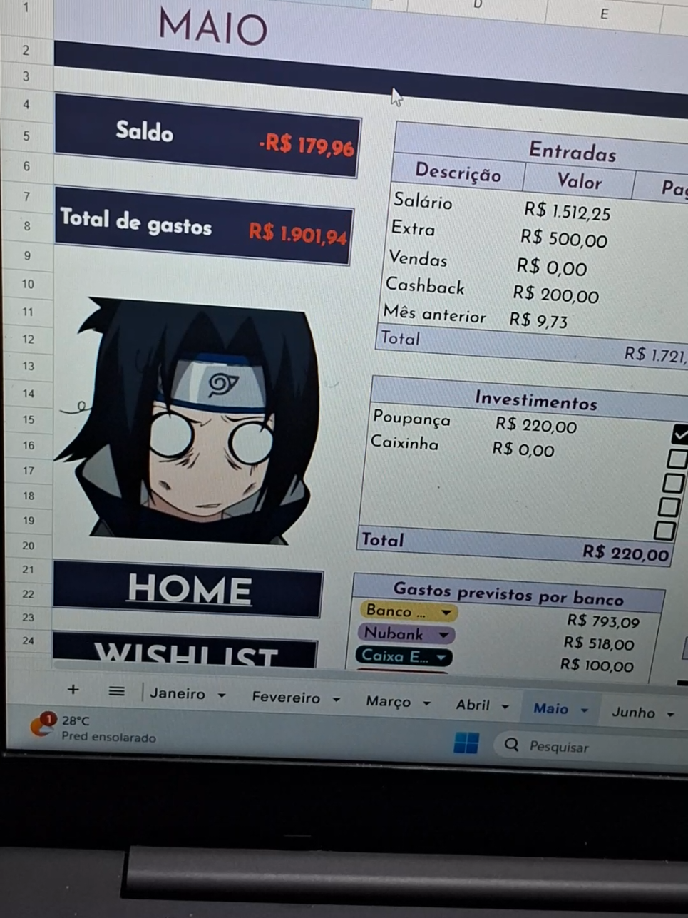 Sasuke tadinho... 😵‍💫🍃 #sasuke #planilhafinanceira #googleplanilhas #fy