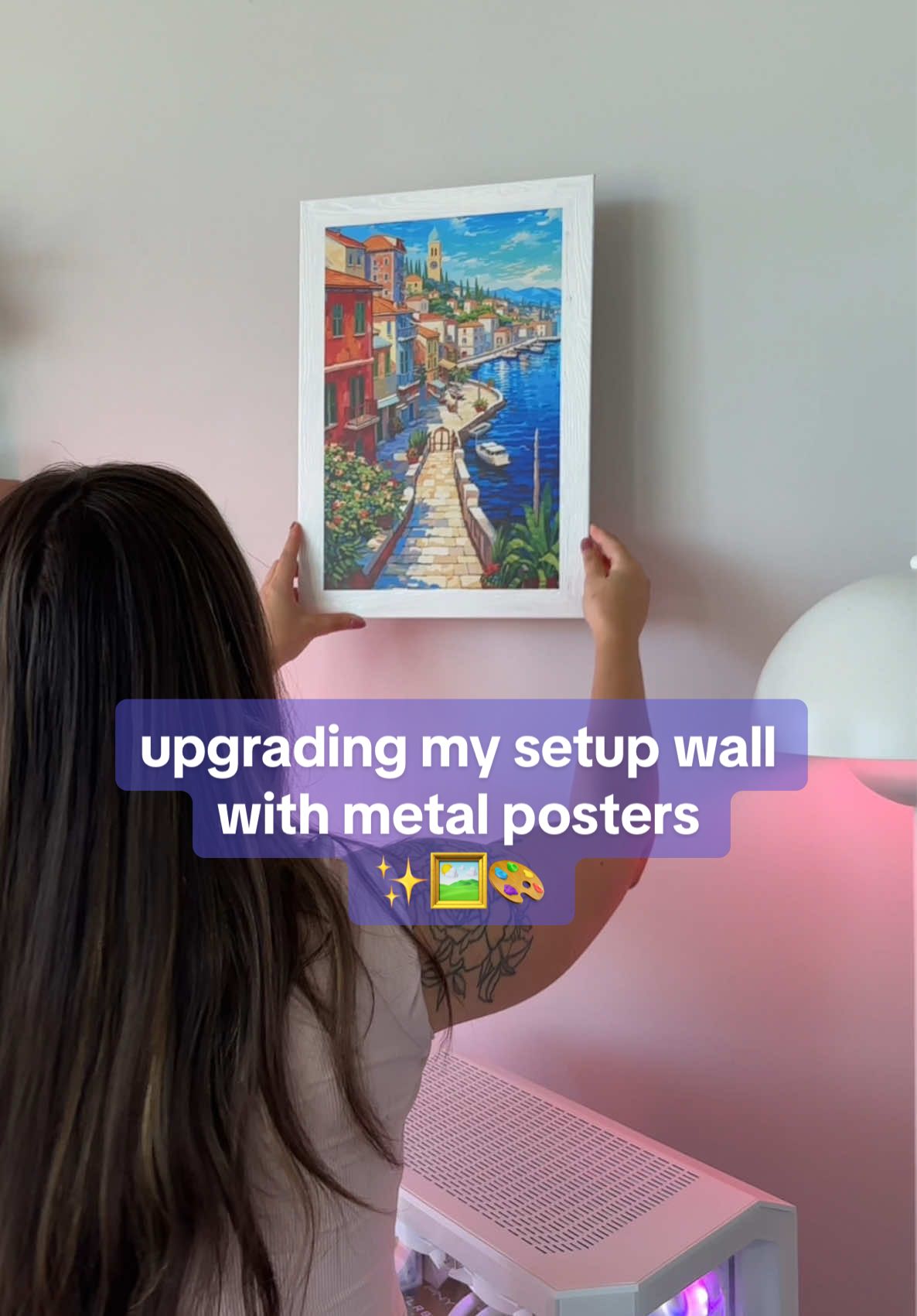 the magnetic snap is so satisfying 🤤  adding aesthetic @Displate metal posters to my wall 😍 it's their 12th birthday! there are 2+ million prints including art from official games, movies & shows so it was so hard to choose 😆   use code ASTRONUGGIE for 30% off & save more when you choose more than 1 poster! ✨️ #displate #gaming #gamingsetups #pcsetup #setuptour #roomdecor #homedecor #gameroom #displateposter 