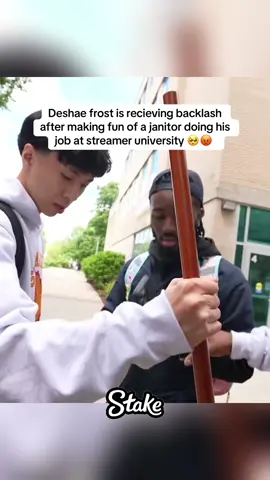 Deshae frost is recieving backlash after making fun of a janitor doing his job at streamer university 🥺😡  #deshaefrost #rayasianboy #kaicenat #streameruniversity 