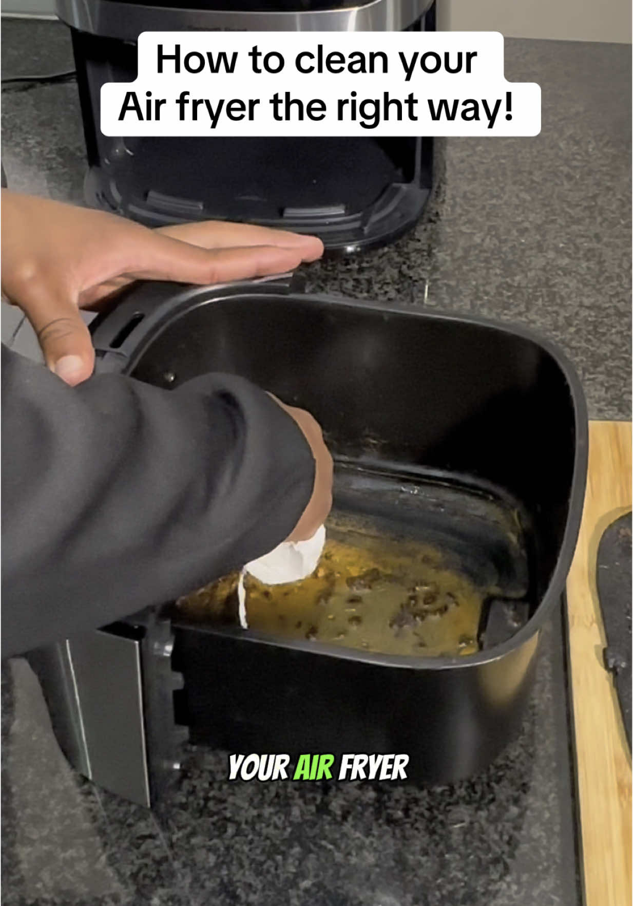 Say goodbye to grease and grime! Watch how easy it is to get your air fryer sparkling clean. ✨ #CleanWithMe #AirFryerHacks #