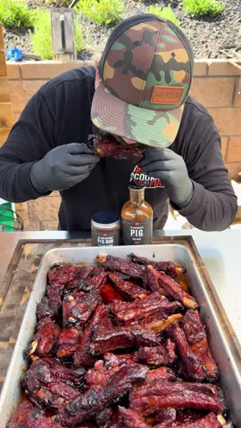 Bringing the flavor and the fire 🔥 These smoked party ribs are dripping in The Notorious P.I.G.—@PS Seasoning bold new BBQ sauce. Sticky, sweet, and straight-up legendary. Snag your bottle now—link in bio! 🐖🍖 #BBQGameStrong #TheNotoriousPIG