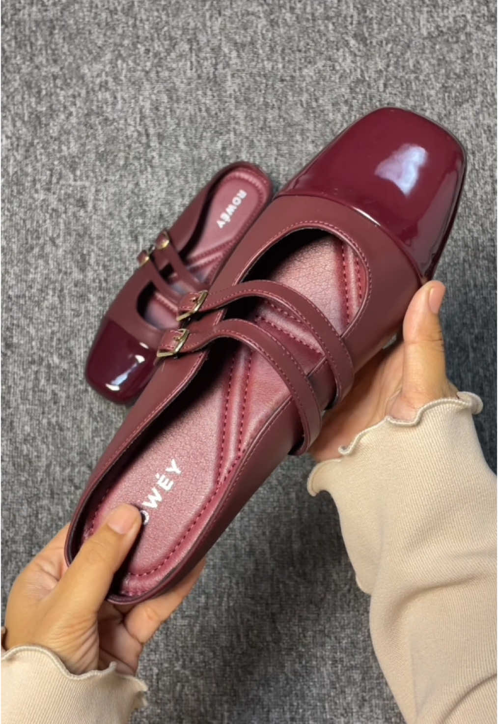 Flatshoes anti slipp rowey maroon #patricia #flatshoes #sepatuwanita 