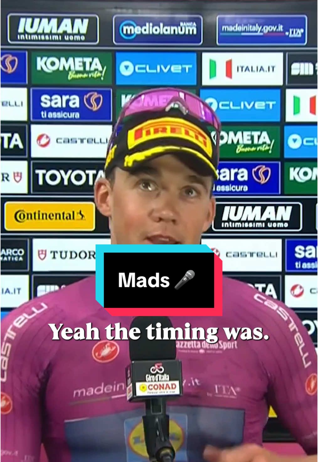 “It’s ok to go early - everyone has burning legs!” 🔥🥵 Mads Pedersen wasn’t afraid to gamble to win Stage 13 at the Giro. #cycling #giro #roadcycling 
