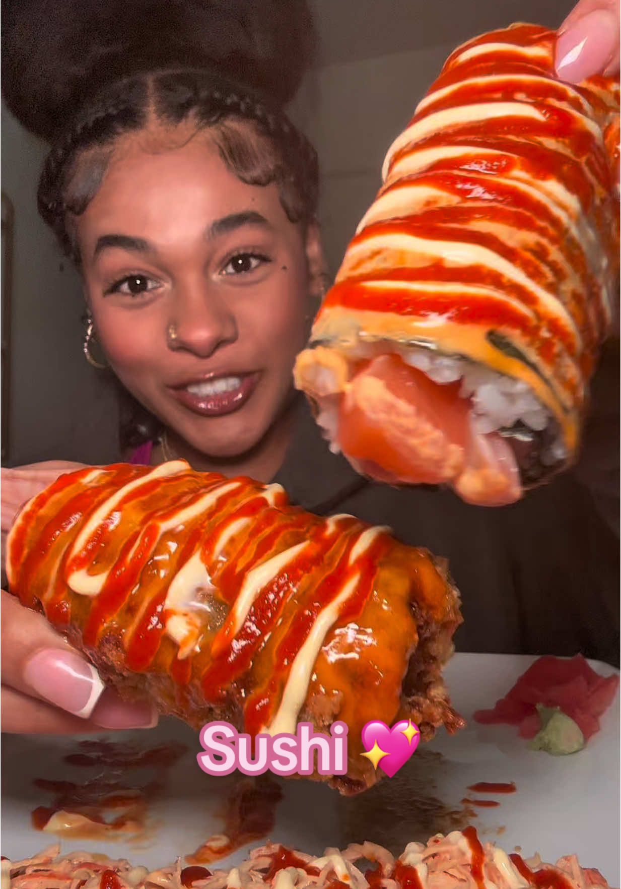 I don’t know why I’ve never ordered sushi like this! This was literally so good!! Like no words can explain how delicious! 😭 anyways yall im watching my niecey rn and she BAD ASF!!!! My libra twinnnn 😝💖💖💖 but I gtggggg she bad but I LOVE YALLLL SOOOO MUCH I HOPE YALL HAVE AN AMAZING DAY GOD LOVES US💖💖💖💖💖💖💖💖💖💖💖💖🍀🍀🍀 #foryoupage #fypシ #fyp #viraltiktok #viral #mukbang #explore #shorts #Recipe #asmr #eating #creatorsearchinsights #spicy #sushi #sushilover #sushimukbang 