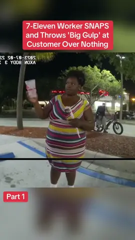 7-Eleven Worker SNAPS and Throws 'Big Gulp' at Customer Over Nothing #cops #police #copsusa #policeofficers #foryou 