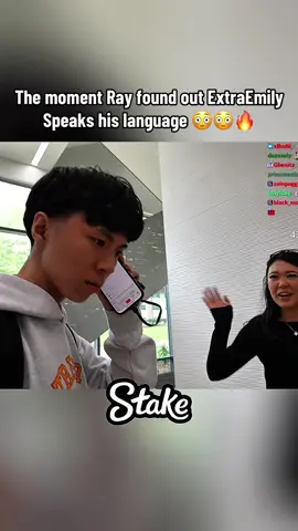The moment Ray found out ExtraEmily Speaks his language 😳😳🔥 #fypage #viral #kaicenat #rayasianboy  