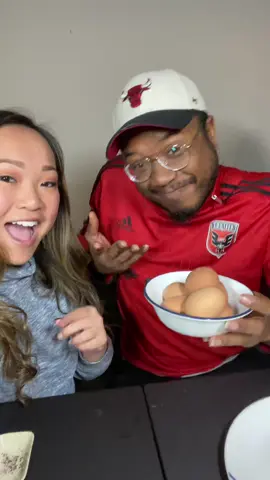 Had to bring this back 🤣🤣 He was not a fan 🤭 #balut #asianfood #couples 