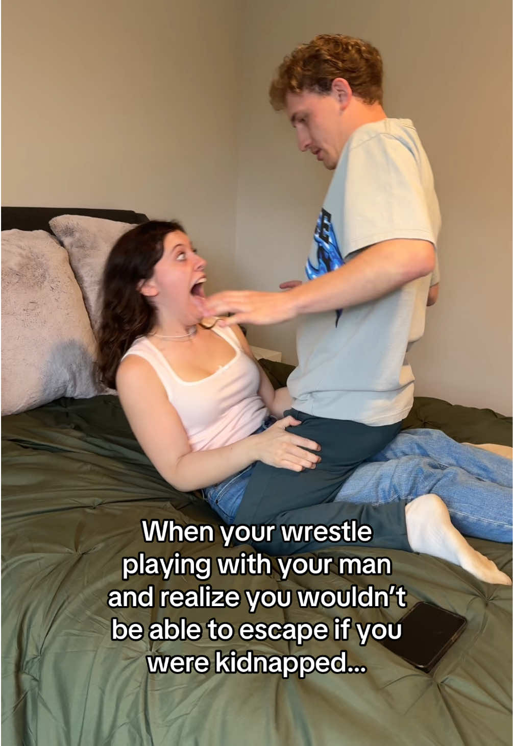 A scary realization 😅 #couples #relationships #cutecouple #funnycouple #wrestling 