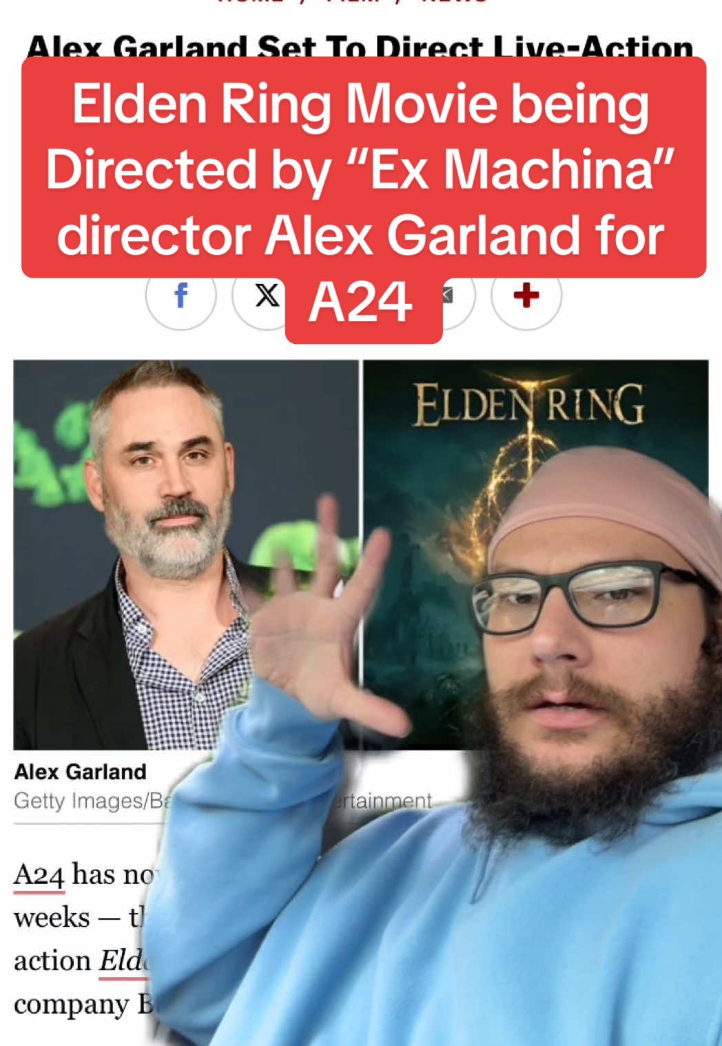 A24 will be distributing the “Elden Ring” Movie directed by Alex Garland. Knowing that Garland has already directed fantastic movies like Ex Machina and Annihilation makes me very excited for what this movie could be. Elden Ring has so much lore and content within itself that I genuinely don’t know what the story is going to be. Will it follow any of the main antagonists or bosses? Will it simply follow the Tarnished? Will it be some kind of weird trip through the world of Elden Ring itself with no particular beginning, middle, or end? Who knows, maybe it will be a prequel to the game or even a sequel, whatever it is, I’m sure it will be a good time! #eldenring #movies #videogames #a24 #fromsoftware 
