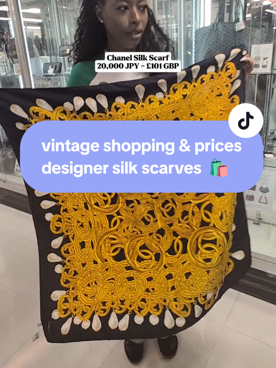 Replying to @louisescott48 sharing is caring 🫶🏾 prices for designer silk scarves we loved when vintage shopping in Tokyo   #vintageshoppingtokyo #vintageshoppingjapan #hermes #chanel #cartier #designersilkscarf #tokyo #japan #bookoffjapan @Lola @my bougie view 