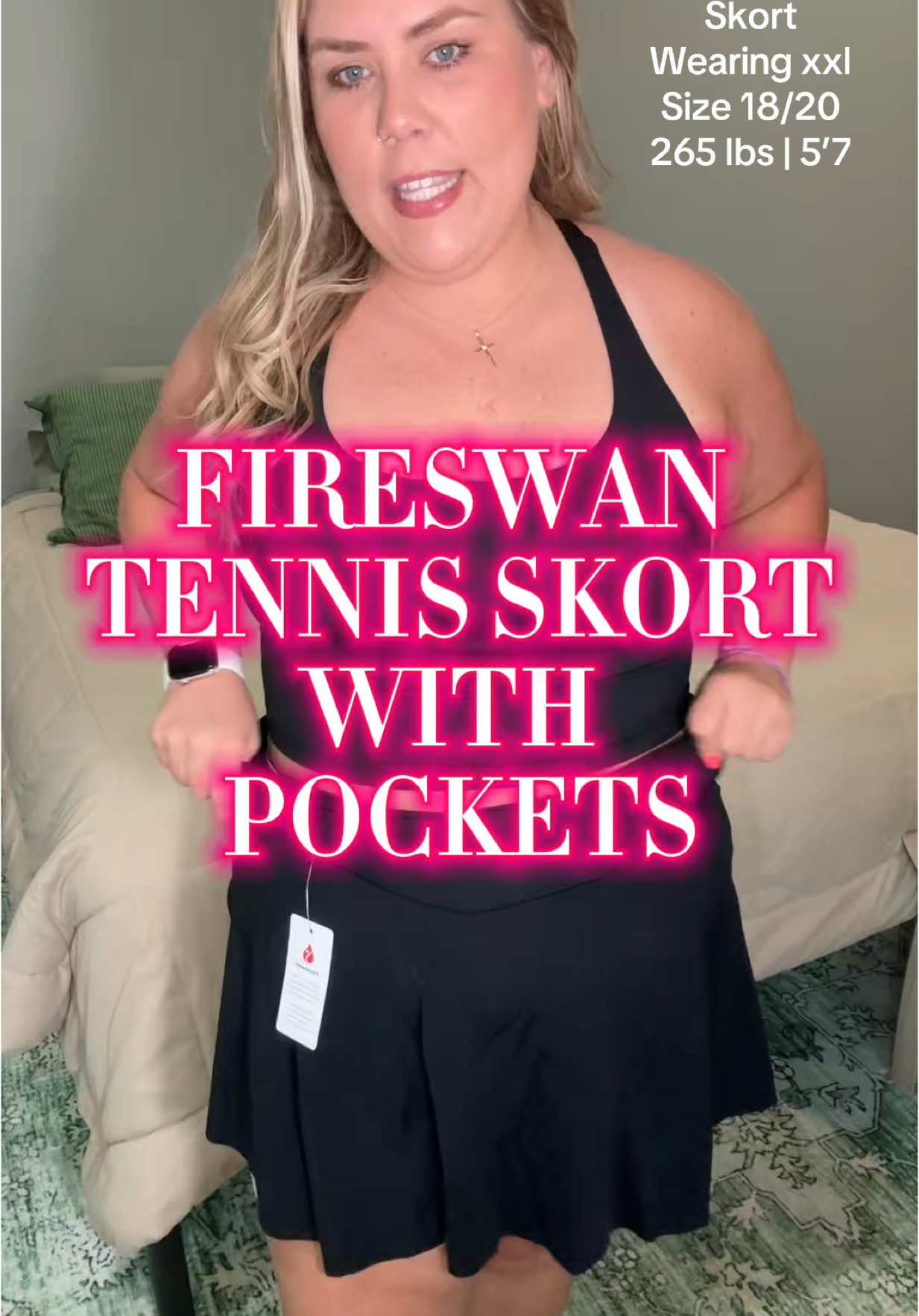 Obsessed with the crossover waist on this skort 👏 Also has pocketssssss  #fireswan #skort #skirtwithshorts #skortwithpockets #SummerFashion #tiktokshopcreatorpicks #tiktokshopsummerturnup #tiktokshopmemorialday #plussizereviews #outdoorfun #funinthesun 