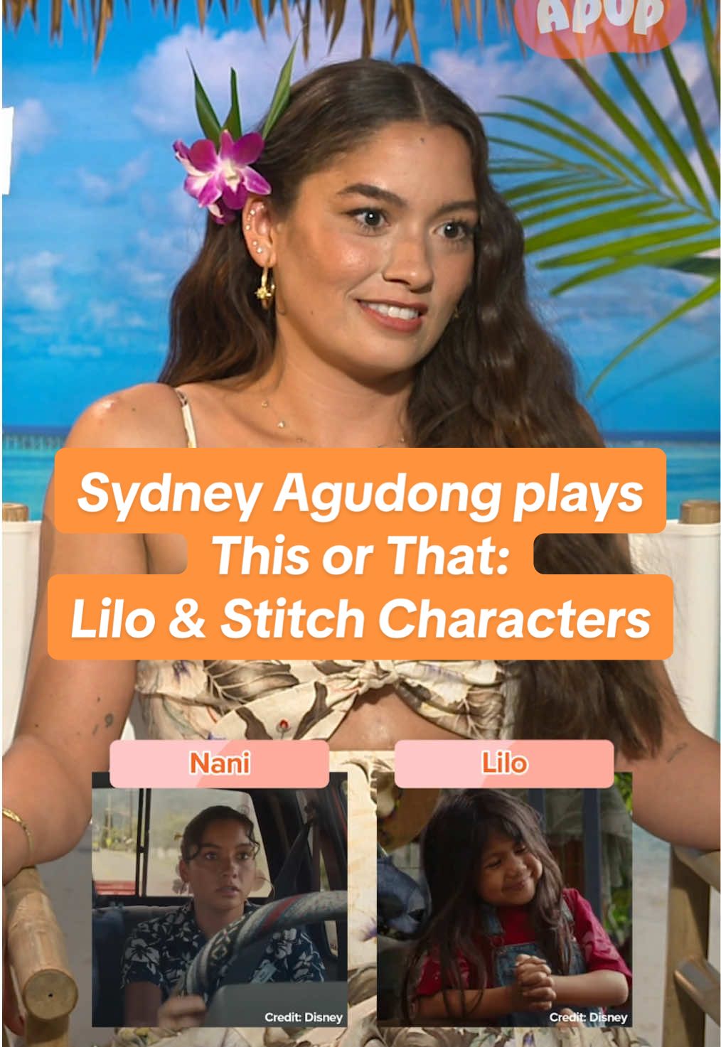 “oh yeah david bc they kiss 😘 ” Catch Lilo & Stitch in theaters now!  🎤: @Brittney Trinh  #liloandstitch #nani #nanililoandstitch #sydneyagudong #celebsinapop #thisorthat 