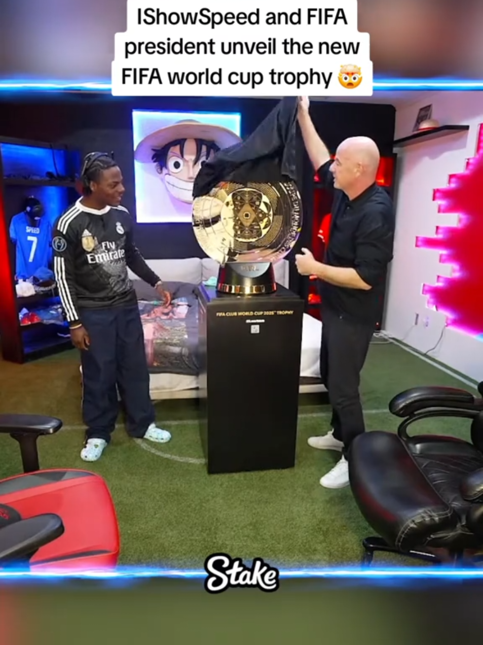 IShowSpeed and FIFA president unveil the new FIFA world cup trophy 🤯 #ishowspeed #fyp 