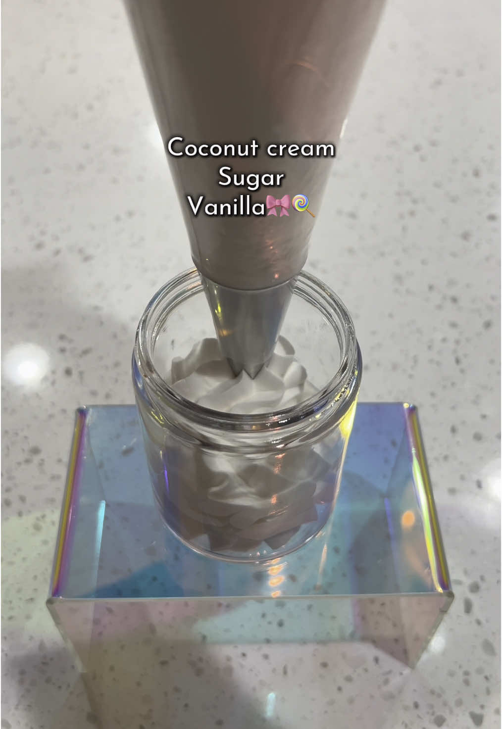 Sweet coconut cream meets vanilla 🍦and sugar whipped bodybutter. #bodybutter #whippedcream #whippedbodybutter #Love #beauty #dryskin #women #SmallBusiness 