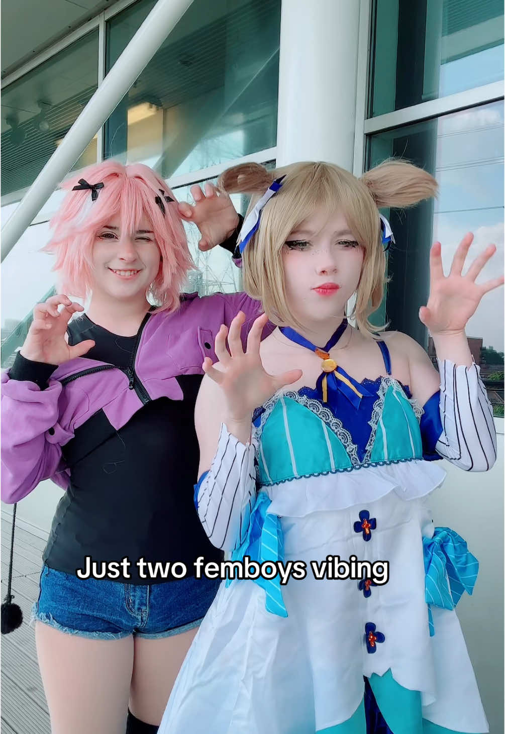 COLLAB WITH  @NastyDawg  Just two British guys. #cosplay #femboy #femboyfriday #felixargyle #astolfo 