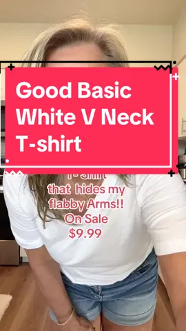 I love this V-neck short sleeve T-shirt. It’s a thicker material. It’s not super tight on my stomach, so it doesn’t show my muffin top and the sleeves are long enough to hide my flabby arms.! ##wiholl#shortsleevetshirt#summeroutfit#SummerFashion#womenstshirt#TikTokshopMemorialDay#TikTokshopcreatorpicks#giftfromTikTokshop#womensfashion#OOTD   