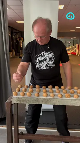 Mr. Hammerhand breaks walnuts as fast as possible with a raw egg in his hand. Licensed by ViralHog, Filmed by Melisa Dzemli. #walnuts #worldrecordattempt