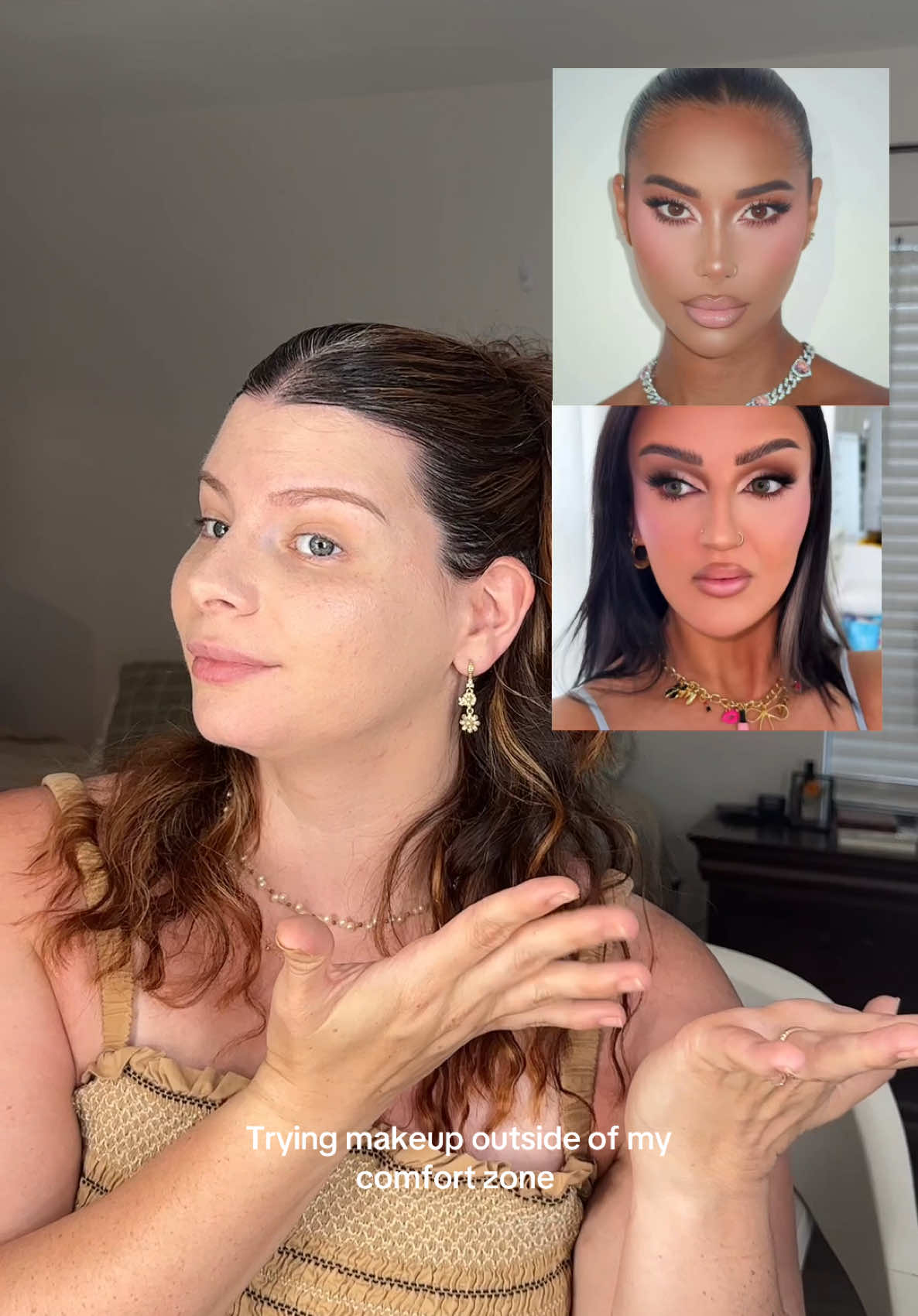 Trying this beautiful look by @Glam By Majha that I saw Mikayla try the other day. And it look so stunning on both of them I had to try it! I was scared I was messing it up while doing it, but, it ended up so pretty! What do yall think?  @urban decay naked eyeshadow sticks @Smashbox Cosmetics super fan mascara  @velourbeauty lashes in “soul mate” @NYX Professional Makeup blush “butter together” and “my butter half @Whats Up Beauty bronzer in shade “medium” @Maybelline NY fit me powder in shade “fair 05” @makeupforever liner in limitless brown @GXVE by Gwen Stefani gloss dolled up