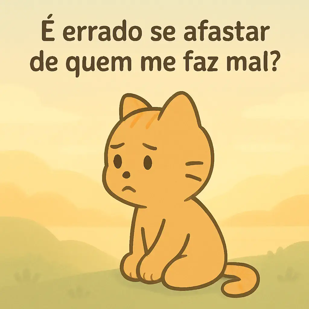 “É errado se afastar de quem me faz mal?” Às vezes, a gente se força a ficar onde dói… …por medo de parecer egoísta, ingrato, frio. Mas se afastar não é um erro. É um ato de coragem. É colocar um limite onde antes só havia dor. 🌧️ Você não é obrigado a aceitar gritos, julgamentos ou silêncios que machucam. 🌱 Você pode escolher ambientes que respeitam sua sensibilidade. ❤️ Você merece laços que acolhem — não que ferem. Talvez você esteja cansado de tentar se encaixar. Talvez esteja exausto de sorrir quando tudo aperta por dentro. E isso não te faz fraco. Te faz humano. Afastar-se de quem te machuca é um sim para você mesmo. Um sim pra sua paz. Um sim pro seu recomeço. ✨ Você não é errado por se proteger. ✨ Você está aprendendo a se cuidar com mais carinho. Se essa mensagem tocou seu coração, envie para alguém que também precisa se libertar. Estamos juntos nisso. Segue pra mais acolhimento e afeto! — #Autocuidado #AmorPróprio #RelacionamentosTóxicos #Acolhimento #Reflexão #GatinhosTerapeutas #quadrinhosquecuram 