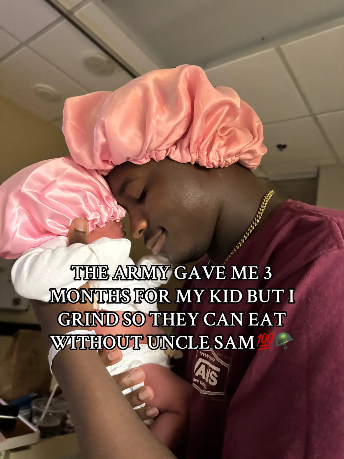 Take advantage! In those free 3 months I worked my butt off to set me and my family up for ETS! I’m focused. Determined. Hungry to thrive outside the barriers.   #fyp #timtoo0fficxl #miltok #goarmy #c4mthelabel #c4mthelabelllc #fortstewart #chosen4motion #paternityleave 
